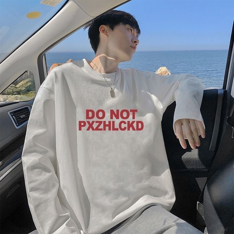 100纯棉长袖宽松打底美式ins薄款显瘦爆款港风休闲外穿上衣