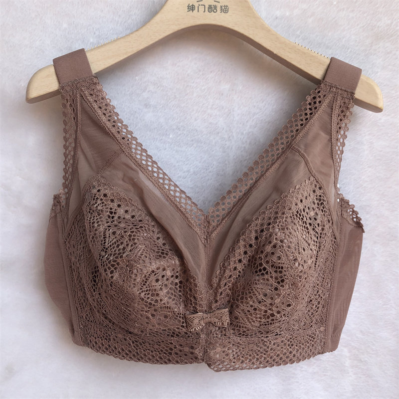 娅筑超薄款软钢圈全罩杯内衣y02性感蕾丝聚拢大胸显小大码文胸女