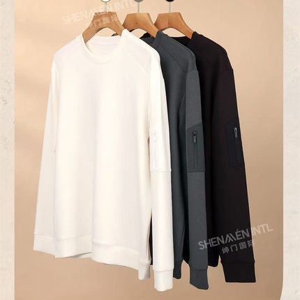 绅门国际1833A柔棉精纺面料内里磨毛 亲肤温暖简约圆领正肩袖版型