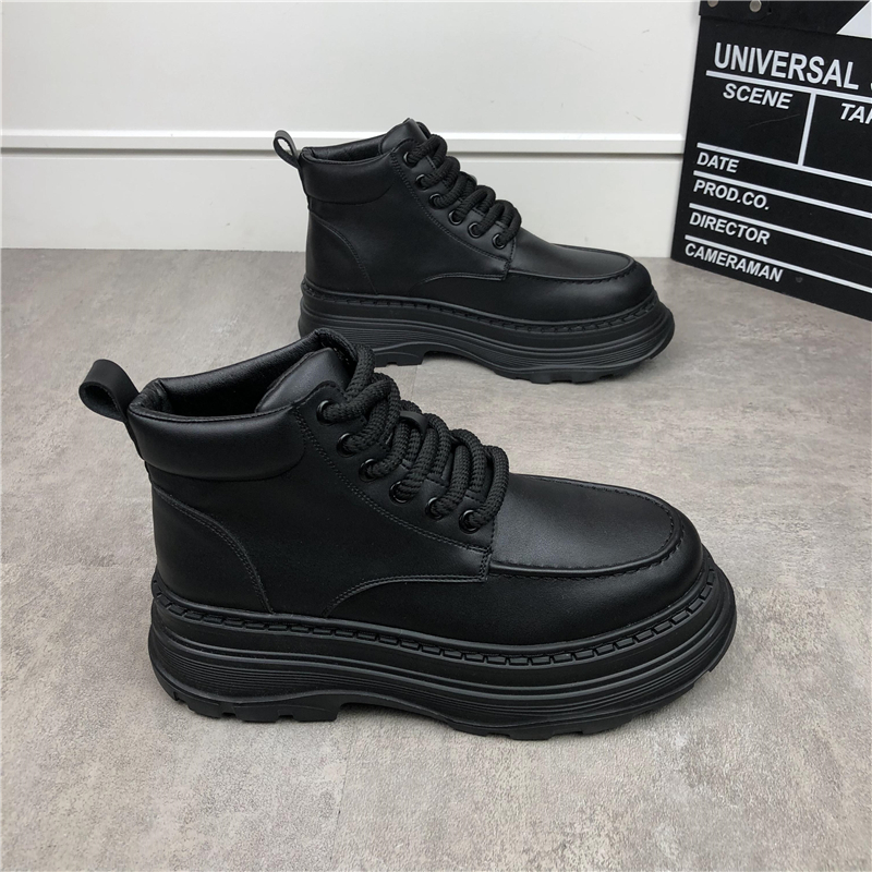 秋冬百搭厚底增高马丁靴潮流男鞋