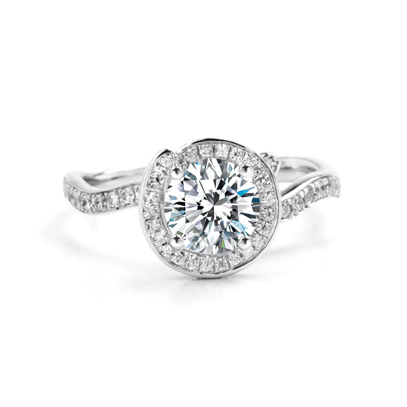 福泰珠宝 丝带系列——缠绕 原创设计婚戒1克拉钻戒戒托求婚女戒