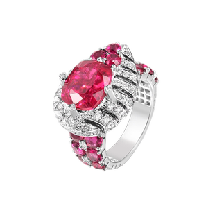 福泰珠宝 Flow系列 神往 卢比莱碧玺18K金镶嵌戒指 售罄可定制