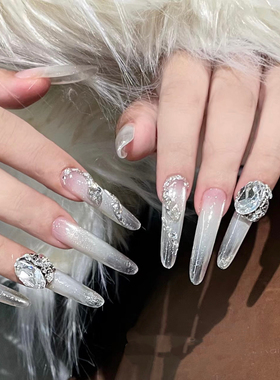 ElsaNail纯手工蛇钻钻石猫眼氛围鸽子蛋爆闪温柔清冷高级轻奢显白