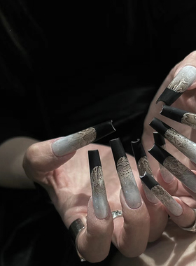 ElsaNa细狗梯穿戴甲蛇皮纹欧美甲手工定制美甲显气质小众ins甲片