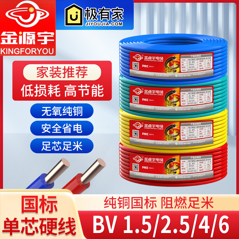 金源宇国标单芯硬线ZC-BV2.5平方