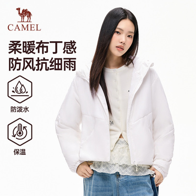 骆驼户外休闲棉服女保暖外套时尚