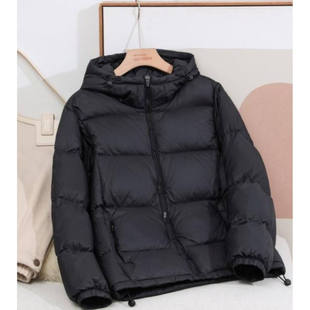 白鸭绒2025新款冬季面包服大码轻薄连帽宽松羽绒服女外套男女同款