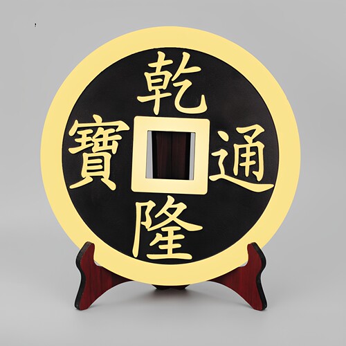 铜钱五帝钱乾隆通宝黄铜中式客厅