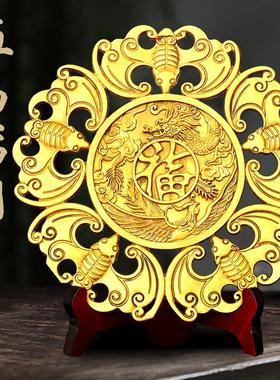 铜五福临门挂件蝙蝠钱龙凤呈祥五福摆件加厚福字摆件福寿双全客厅