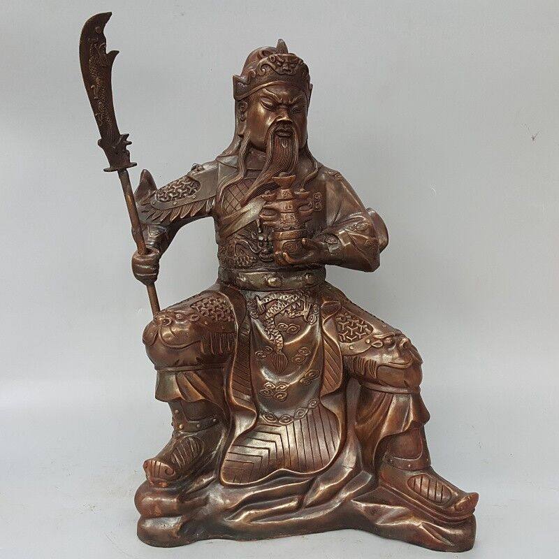 关公像摆件工艺品家居饰品黄铜武财神供奉夜读春秋看书大号包邮