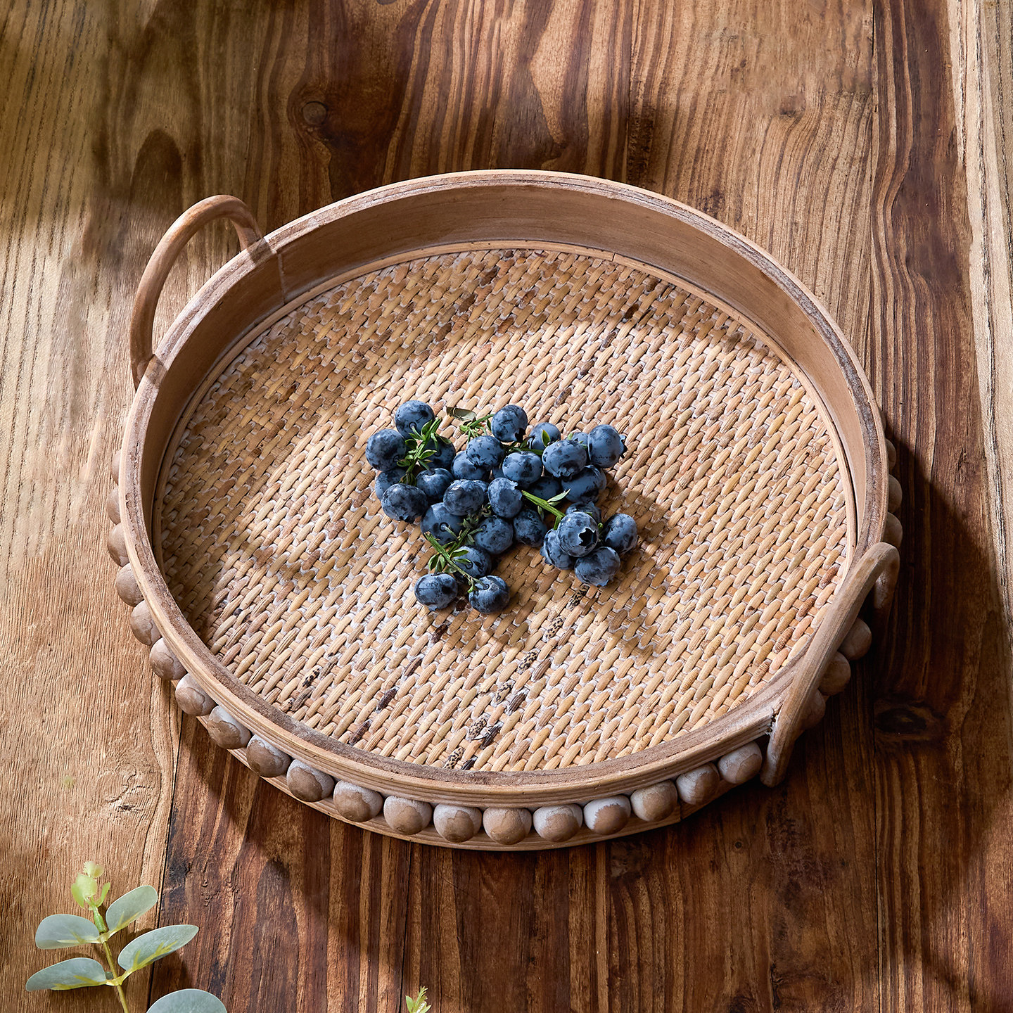 波西米亚复古藤编托盘民宿风圆形手工装饰收纳盘家用客厅水果盘,餐饮具,餐用托盘,淘宝优惠券,粉丝福利购,淘宝优惠卷