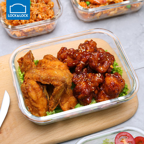 乐扣玻璃饭盒可加热碗专用保鲜盒