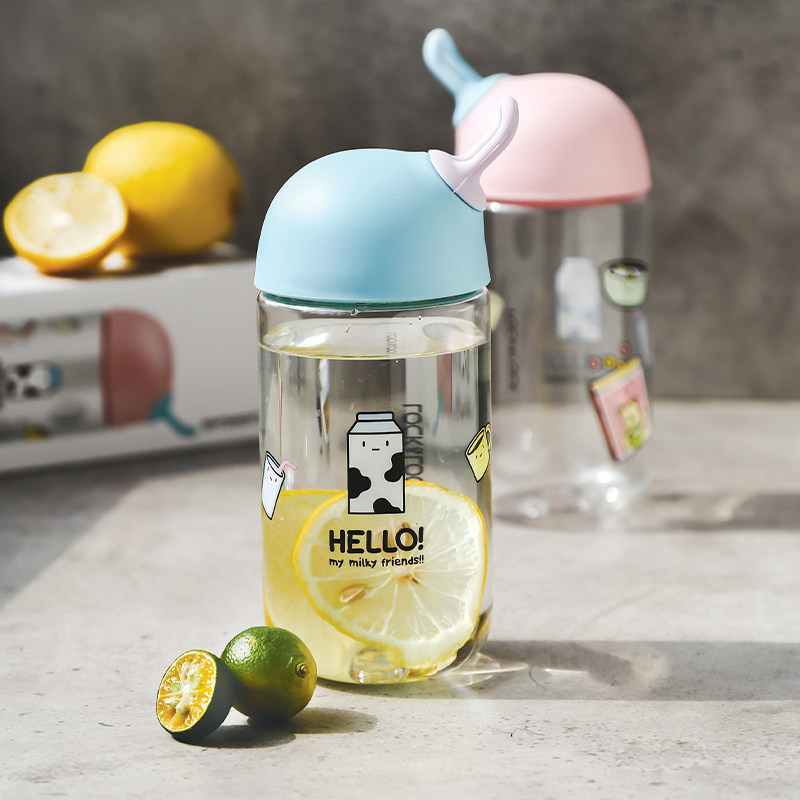 乐扣乐扣水杯女夏季高颜值tritan塑料小容量软萌可爱便携学生杯子