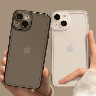 透明手机壳适用iphone15苹果14promax简约13纯壳12mini男16女11新款pro高级感x镜头全包xs防摔xr透黑7套8plus