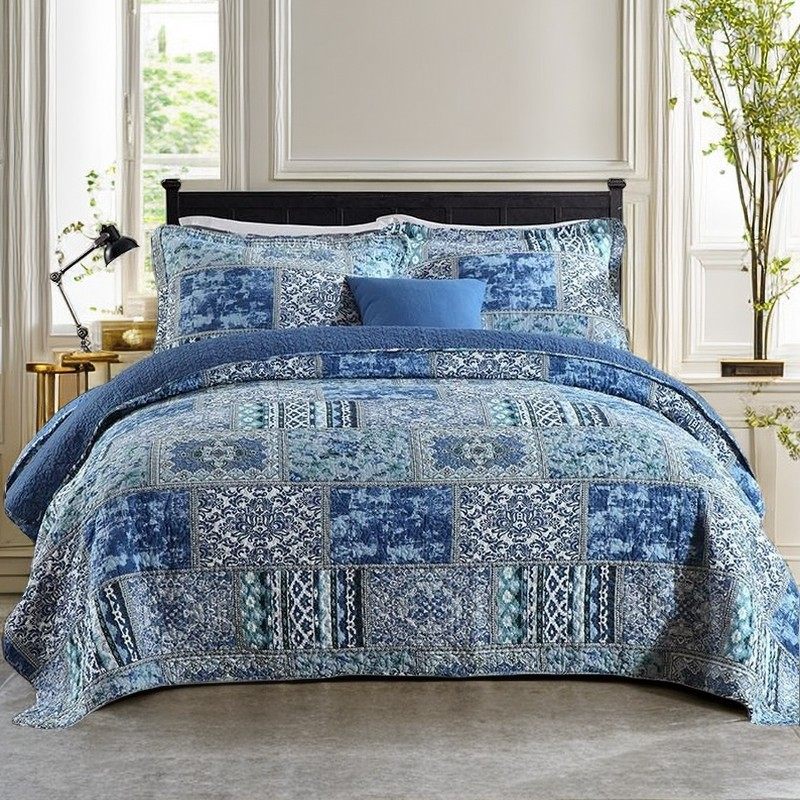 外贸美式双面纯棉柔软2025轻奢高级感床盖三件套欧式四季通用床单,床上用品,床盖,淘宝优惠券,粉丝福利购,淘宝优惠卷