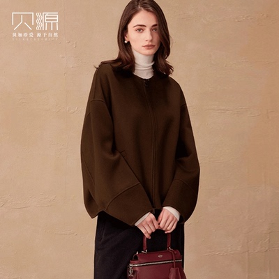 贝源小个子双面100纯山羊绒大衣