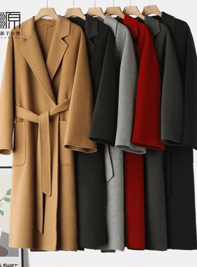 贝源M家labbro双面羊绒大衣女浴袍款2025新长款过膝羊毛毛呢外套