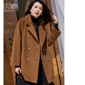 贝源高端焦糖色羊绒大衣女小个子2025新中长款 羊毛毛呢外套101801