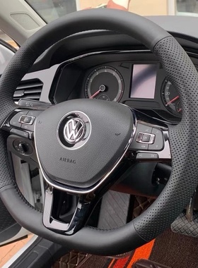 大众朗逸方向盘套真皮手缝途观L途岳桑塔纳速腾凌渡迈腾探岳宝来