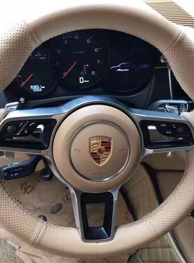 适用保时捷卡宴718手缝方向盘套专用macan911帕拉梅拉玛卡真皮套
