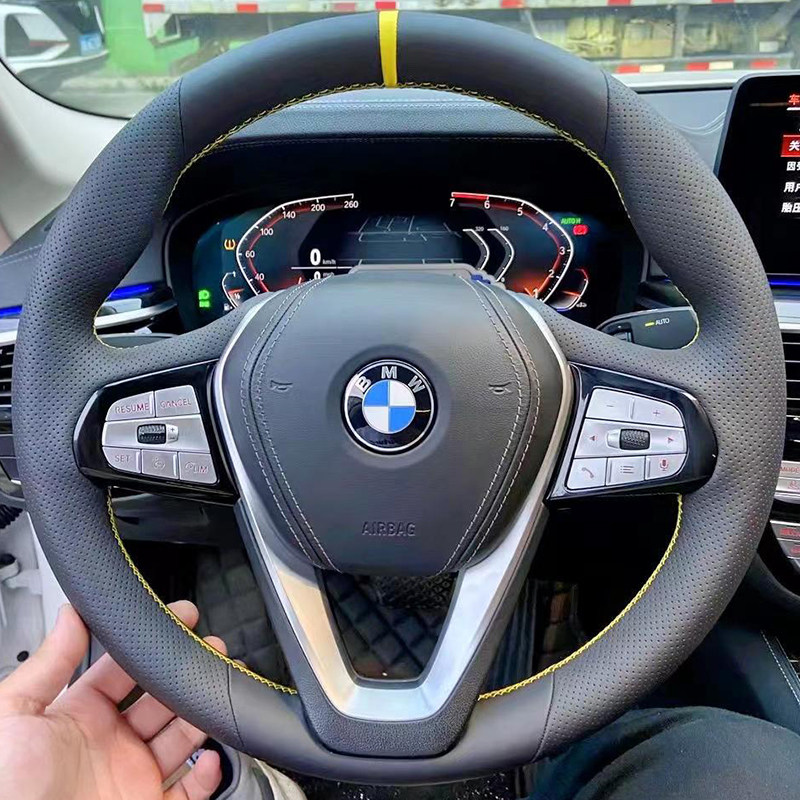 18-23款宝马5系方向盘套真皮20款3系/7系6系GT把套手缝专用全包款