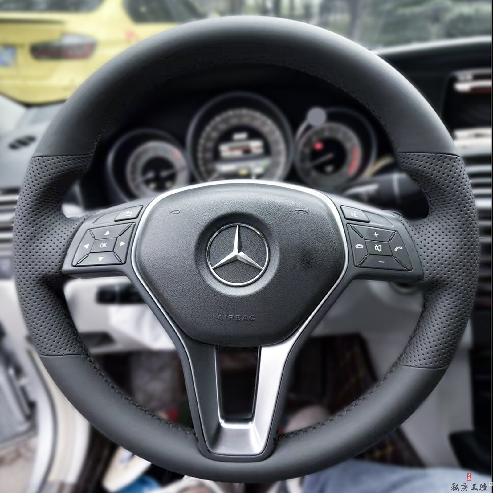 老款奔驰E260 GLA B200 C200 B180 GLK300专用手缝方向盘套