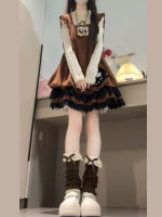 Autumn and winter outfits: Layering vest dresses, two-piece sets, strappy dresses, small flying sleeves, flower bud dresses, women's puff cake dresses thumbnail 3