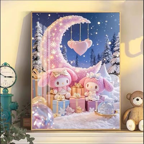 2025新款三丽鸥钻石画满钻带框