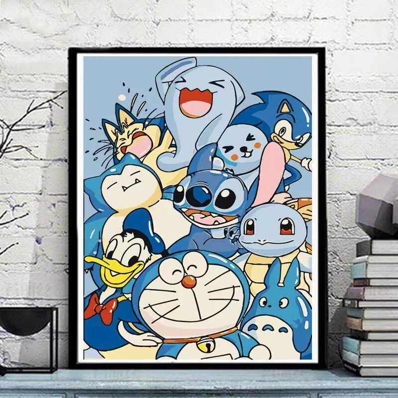 卡通动漫钻石画2024新款满钻5d贴钻十字绣儿童卧室手工diy钻石绣