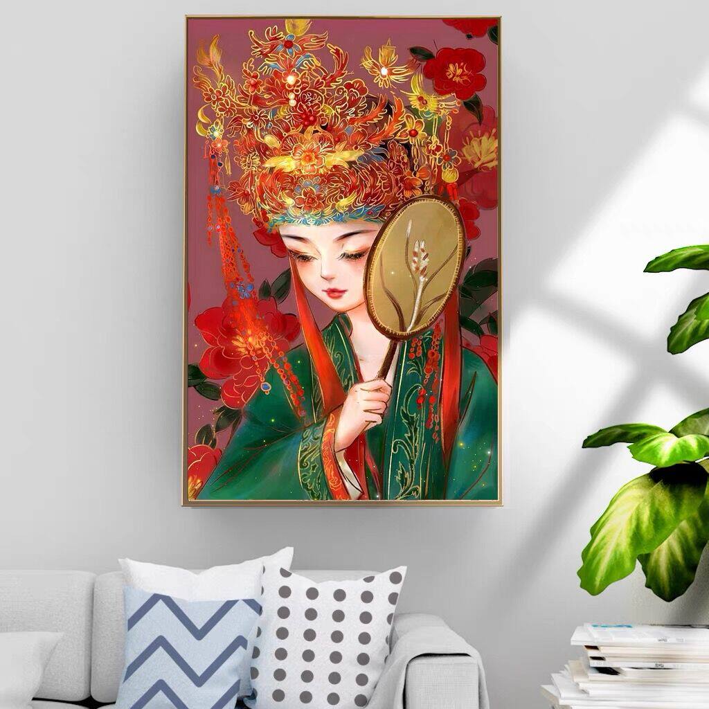 钻石画2024新款中国风人物美女5d点钻贴钻十字绣结婚客厅卧室满钻