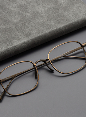 日系纯钛方框近视眼镜框网红小脸防蓝光增同款用MIES时尚钛架