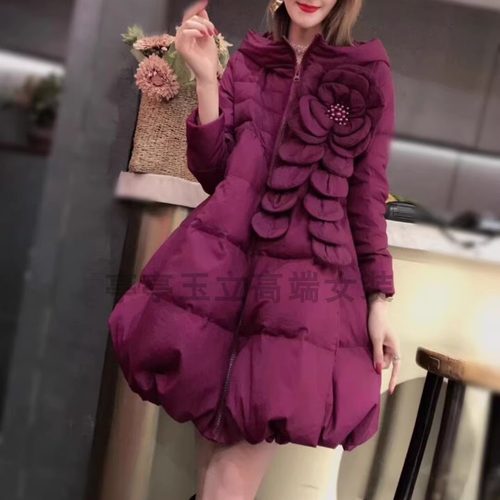 钉珠中长款五防面料中长款羽绒服