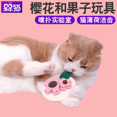 PurLab噗扑实验室樱花和果子猫咪木天蓼磨牙棒猫薄荷零食洁齿玩具