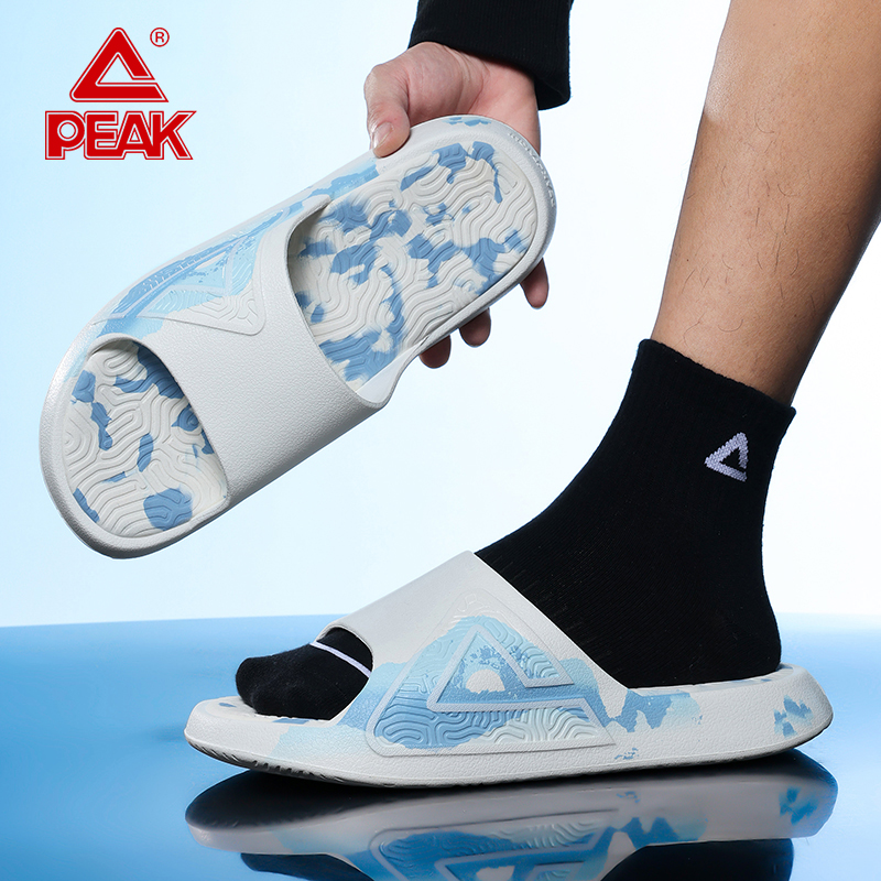匹克态极正品篮球拖鞋情侣新配色白蓝居家外穿男士运动沙滩软弹