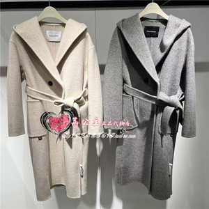 A1AAE4473 女装2024冬专柜正品连帽双面呢大衣A1AAE4473L4