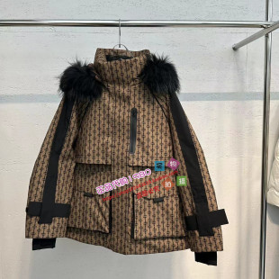 A3ACD4611太平鸟女装2023冬一手长毛领派克羽绒服A3ACD4611C7