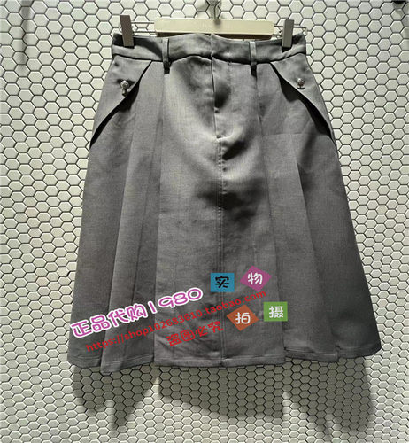 A1GFE2197太平鸟女装2024春专柜正品斯文百褶长裙A1GFE219786