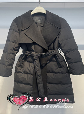 A1ACD4285太平鸟女装2023冬正品呢料拼接大衣式羽绒服A1ACD428589