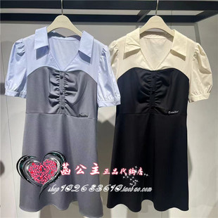 品质拼接连衣裙A1FAE235885 2024夏专柜正品 A1FAE2358 女装