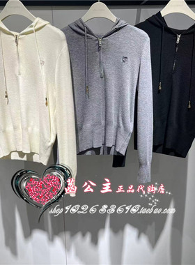 A1EEE414N女装2024冬专柜正品连帽线套衫A1EEE414NM1