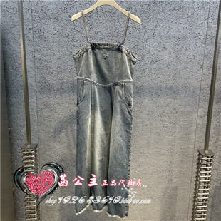 A3FAE1363太平鸟女装 吊带牛仔连衣裙A3FAE136355 2024春专柜正品