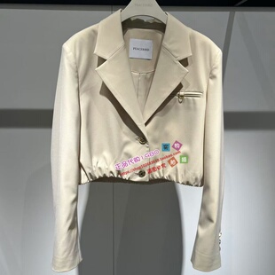 A1BAE3231太平鸟女装2024秋截短收腰西装A1BAE323172