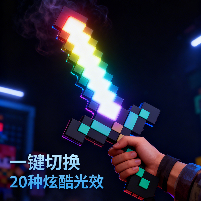我的像素发光钻石剑玩具mc