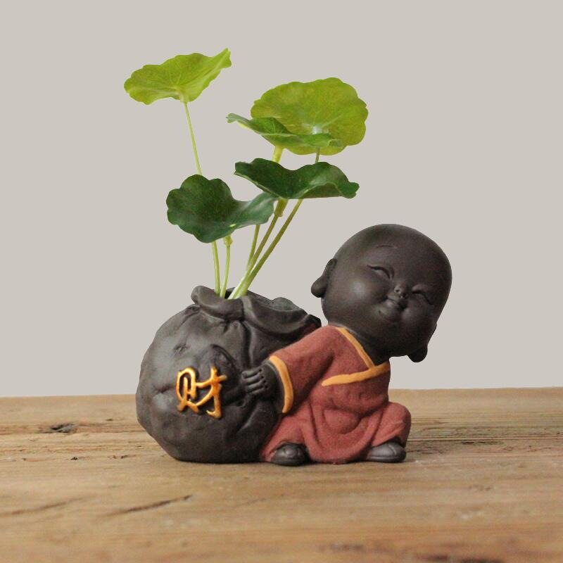 紫砂茶宠摆件精品可养可爱小和尚