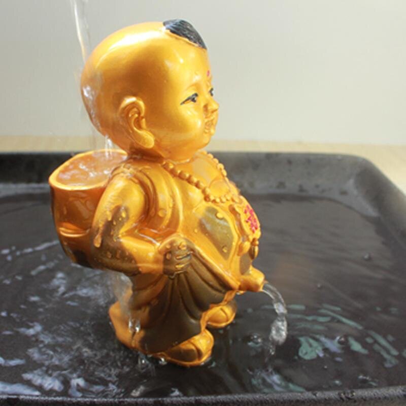 变色葫芦娃喷水尿童树脂茶宠摆件