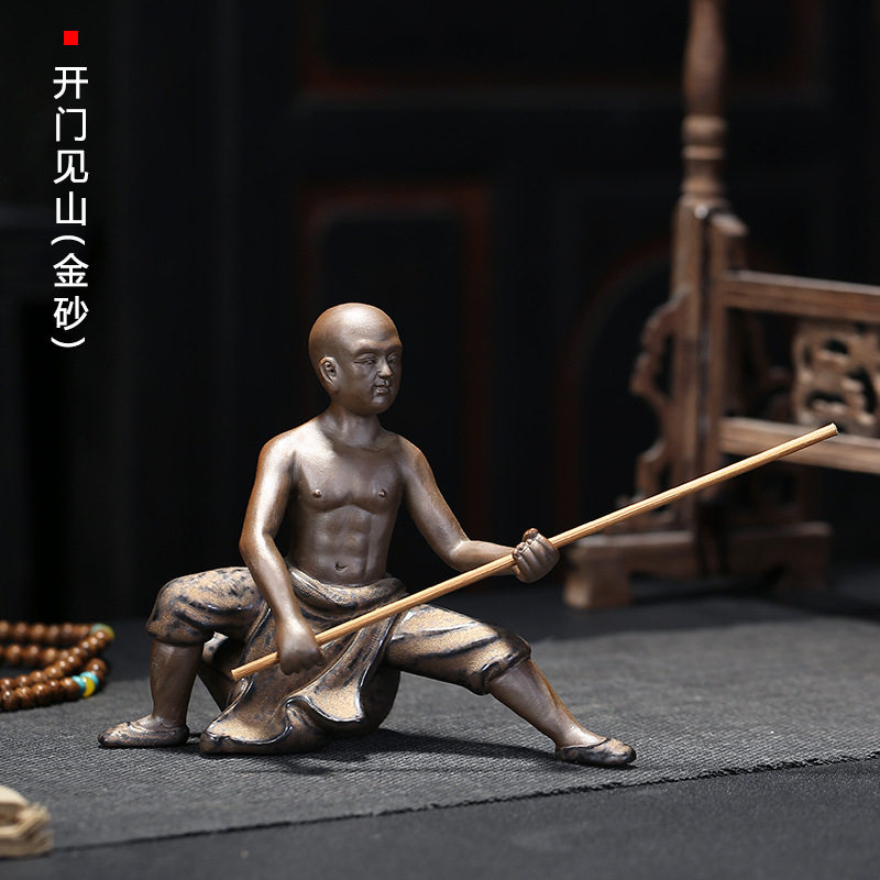 紫砂茶宠少林功夫小和尚摆件客厅