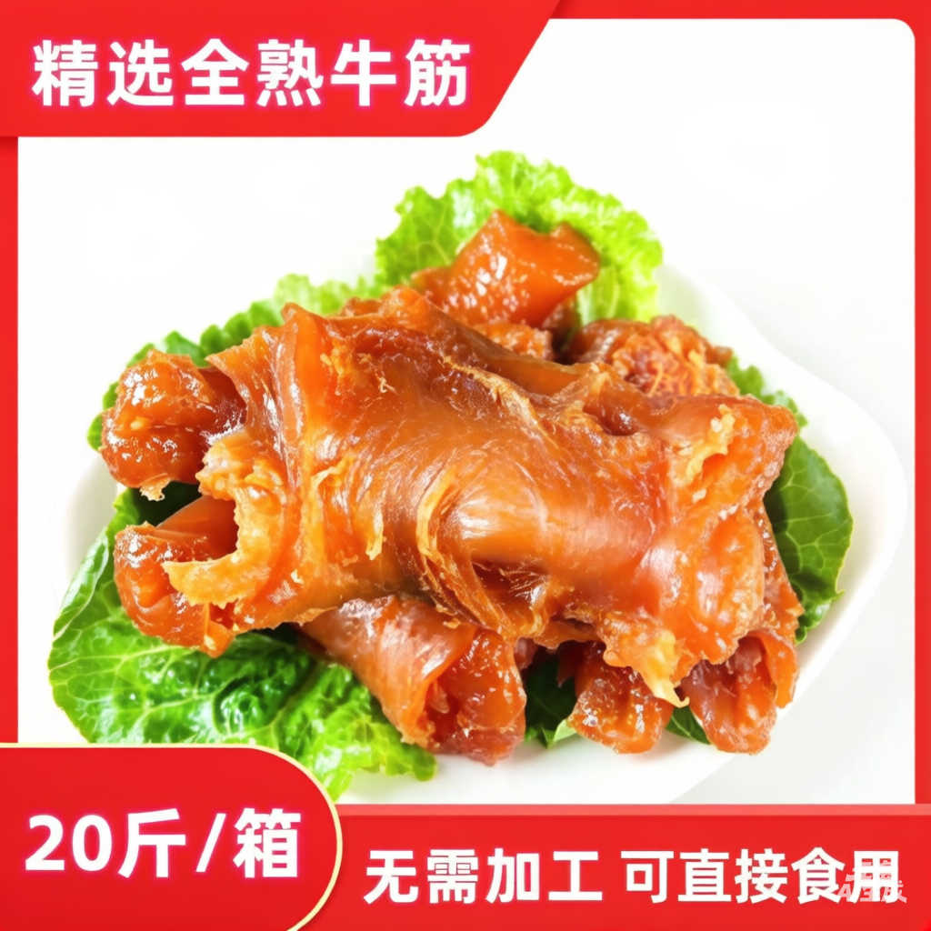 羔尔美卤香牛筋卤牛蹄筋重庆火锅豆捞冒菜串串食材商用牛筋2斤装