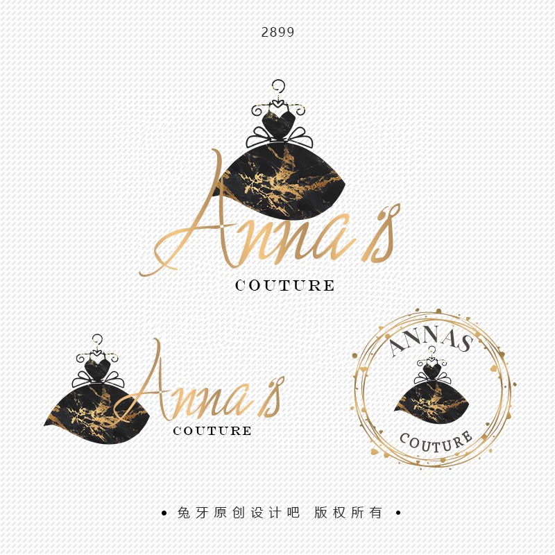 精品标志服装商标淘宝店标头像水印设计招牌大理石logo设计原创图