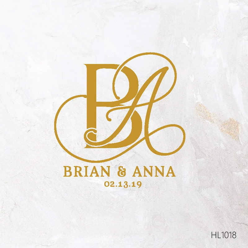 婚礼字母交叉logo设计婚礼背景墙图标美业头像店招标志lg水印模板