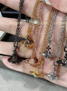 小号立体铆钉项链满钻轻奢高级感个性毛衣链